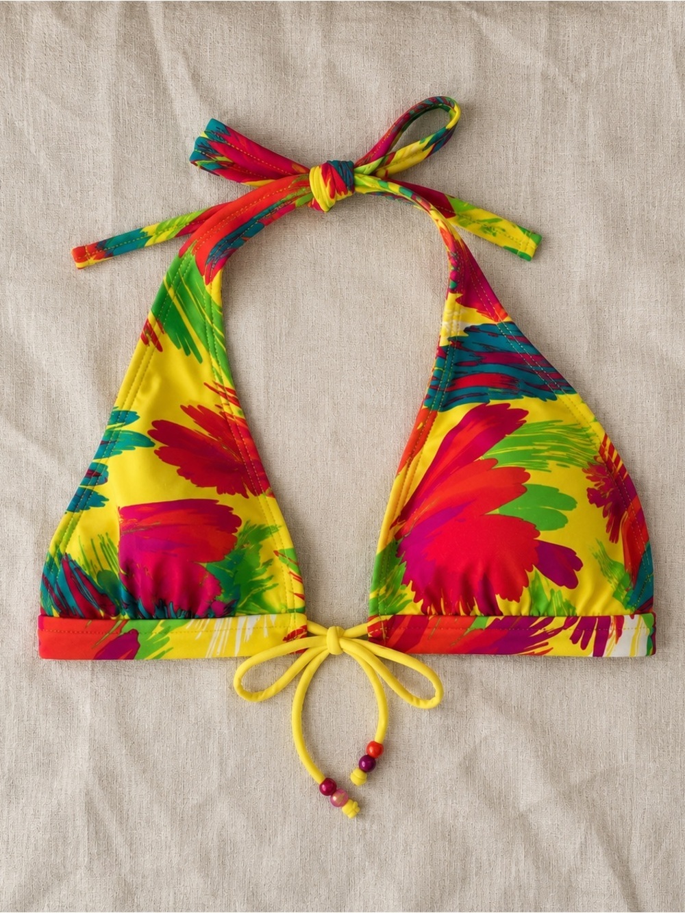 NWT Tropical Print Triangle Bikini Top XL | Resort wear | Beachy - Picture 3 of 5
